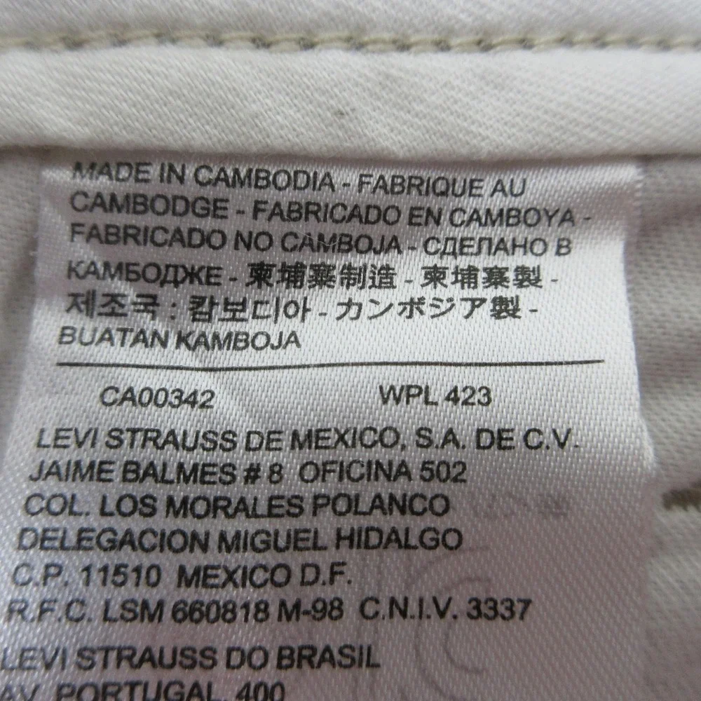 Levis Cargo Shorts Mens 34x11 Beige 100% Cotton Canvas Utility Hiking Outdoor